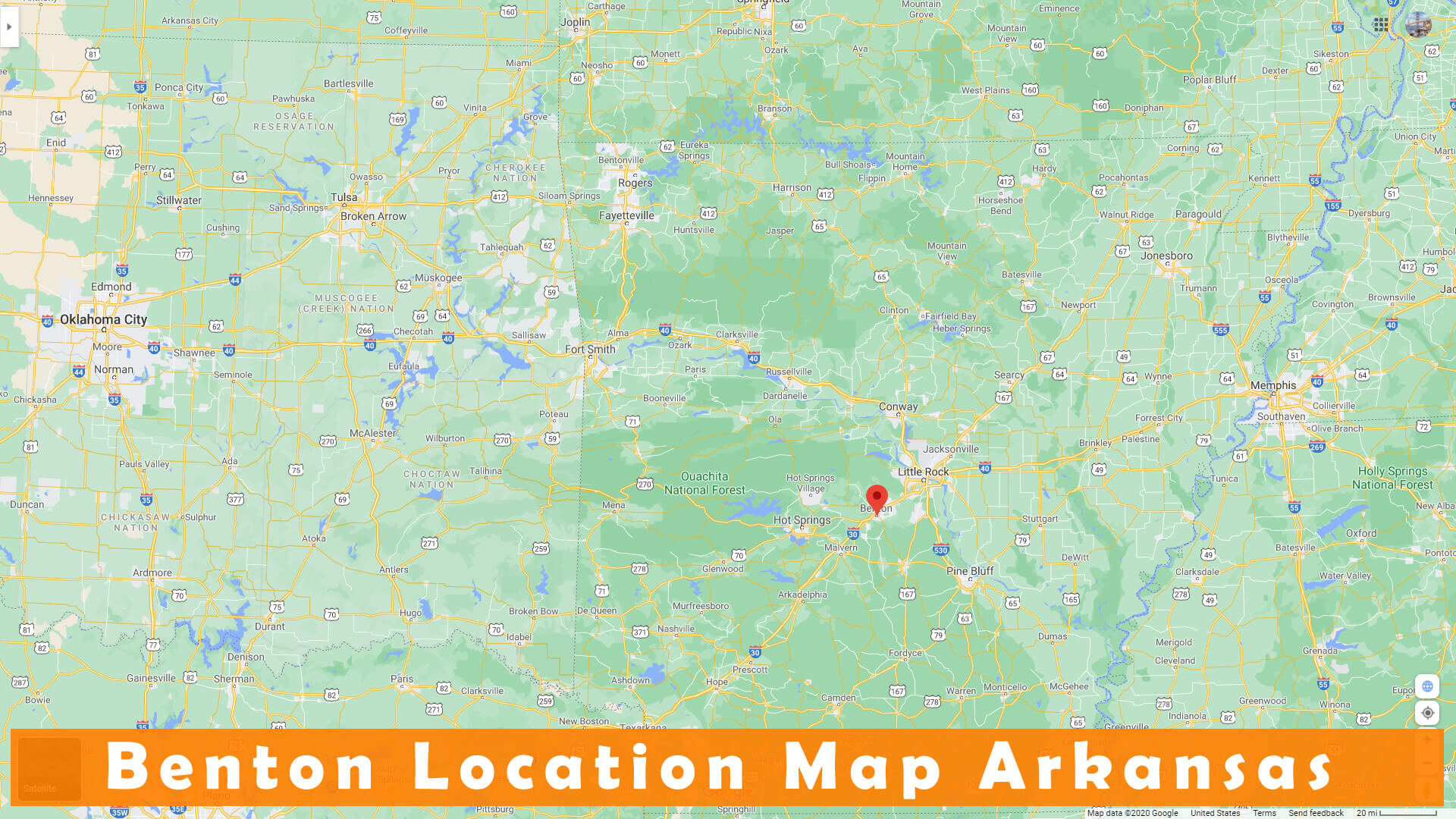 Benton Emplacement Carte Arkansas